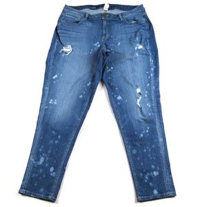LANE BRYANT Boyfriend Distressed Bleach splatter Jeans